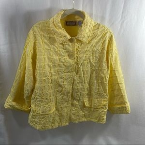 Life Style Woman’s Jacket Yellow 1X Lined